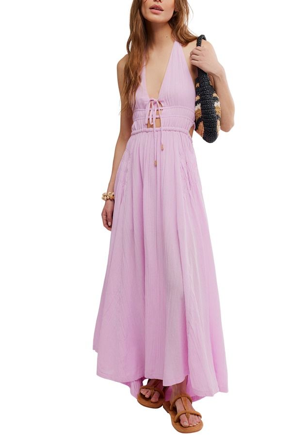 フリーピープル レディース トップス ワンピース マキシ ホルター Free People Angel Plunge Halter Neck Maxi Dress Lilac Bouquet ライラック