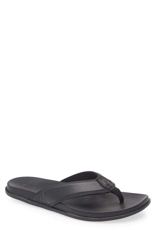 オルカイ メンズ シューズ サンダル OluKai Olali Flip Flop Black Black ブラック