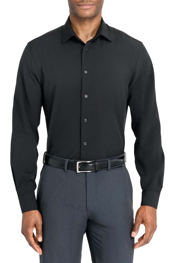 ダブリューアールケー メンズ トップス シャツ スリムフィット WRK Slim Fit Solid Black Performance Dresshirt Black ブラック
