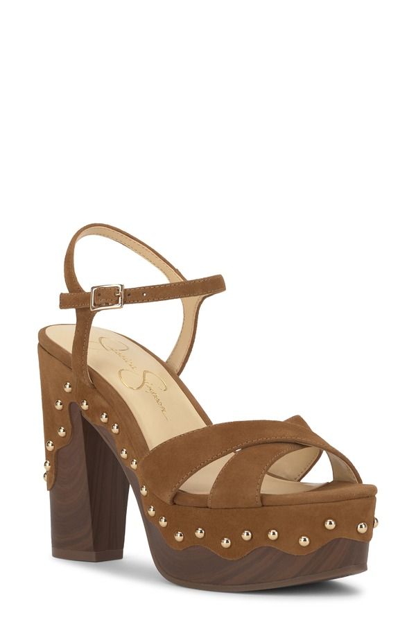 ジェシカシンプソン レディース シューズ ヒール プラットフォーム サンダル アンクル Jessica Simpson Samintiankle Straplatform Sandal Tuscan Tan タン