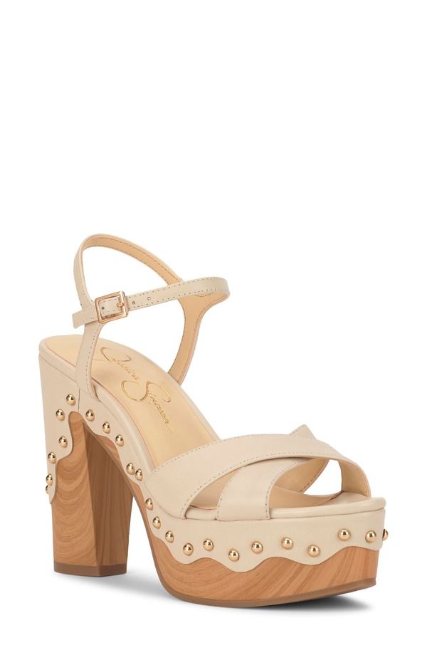 ジェシカシンプソン レディース シューズ ヒール プラットフォーム サンダル アンクル Jessica Simpson Samintiankle Straplatform Sandal Soft Ivory アイボリー
