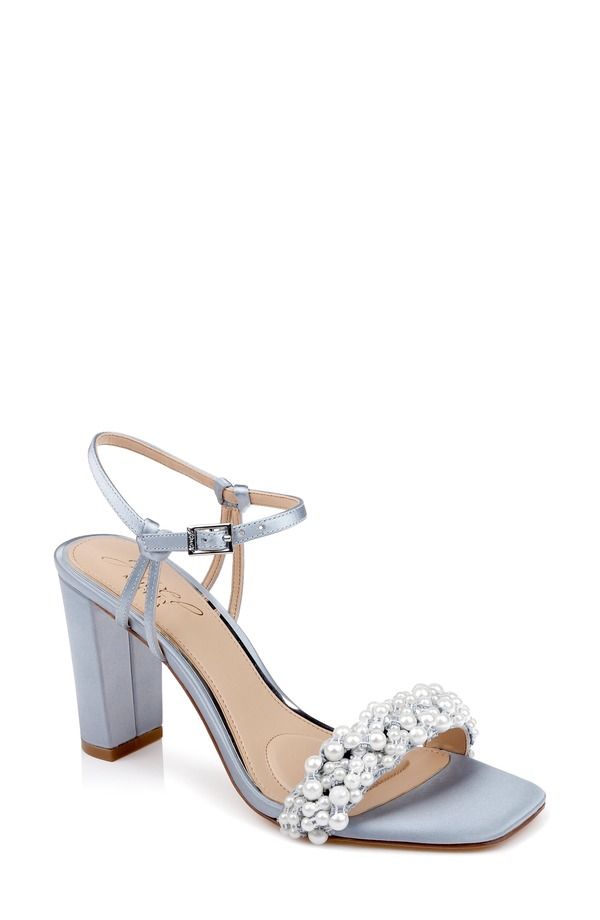 ジュウェルダグレイミシュカ レディース シューズ ヒール サンダル アンクル Jewel Badgley Mischka Peoriankle Strap Sandal Mist Blue Satin ブルー