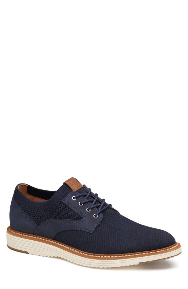 ジョンストンアンドマーフィー メンズ シューズ ダービー ニット Johnston Murphy Upton Plain Toe Knit Derby Navy ネイビー