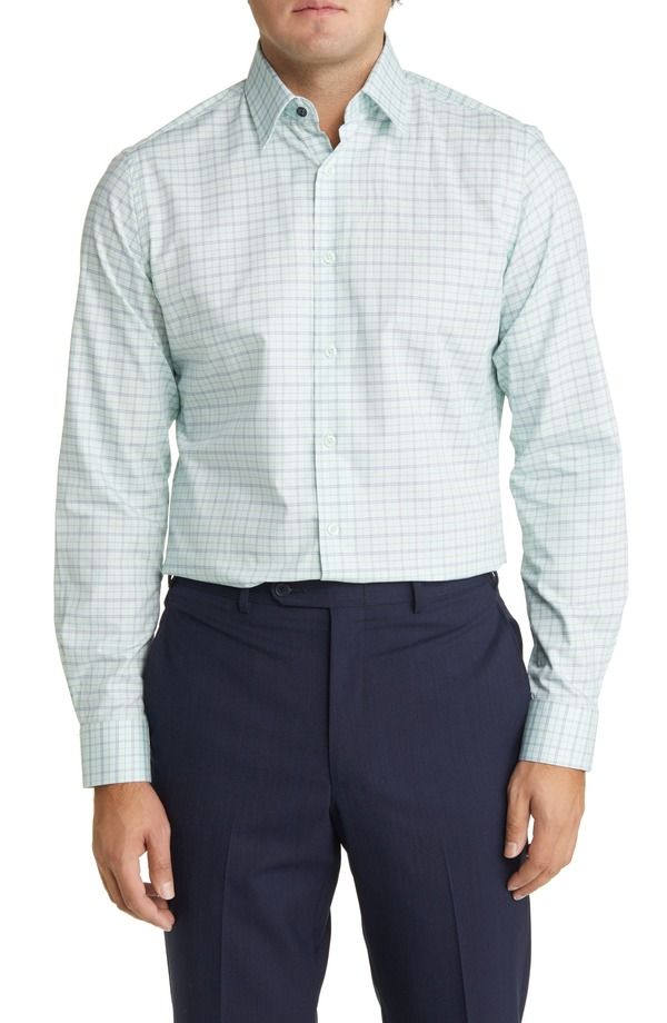 ドゥシャン メンズ トップス シャツ Duchamp Mens Tailored Fit Plaidresshirt Green グリーン