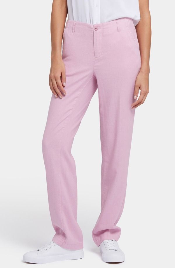 エヌワイディージェイ レディース ボトムス レギンス パンツ リネン NYDJ Marilyn Linen Blend Trousers Pink Nectar ピンク