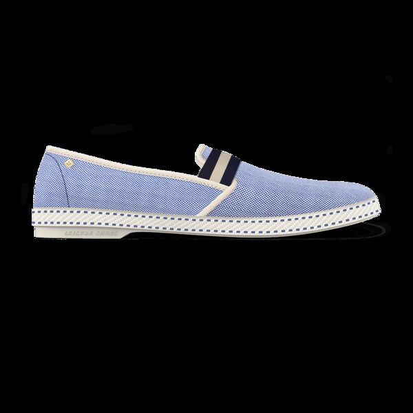 リビエラ レディース シューズ スリッポン・ローファー オックスフォード Rivieras Canvas Oxford Loafer with Striped Elastic Band Navy ネイビー
