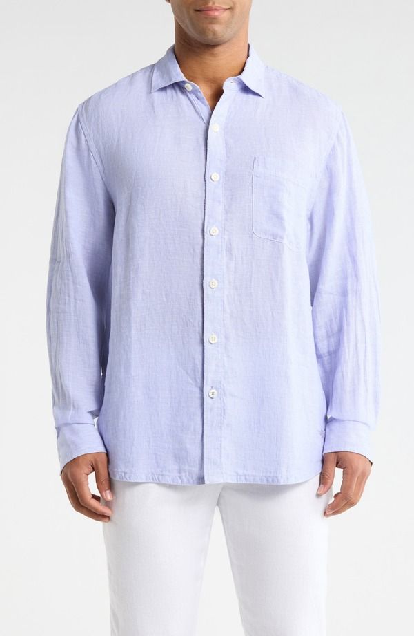 トッミーバハマ メンズ トップス シャツ リネン Tommy Bahama Paradise Breezer Linen Shirt Classic Lavender ラベンダー