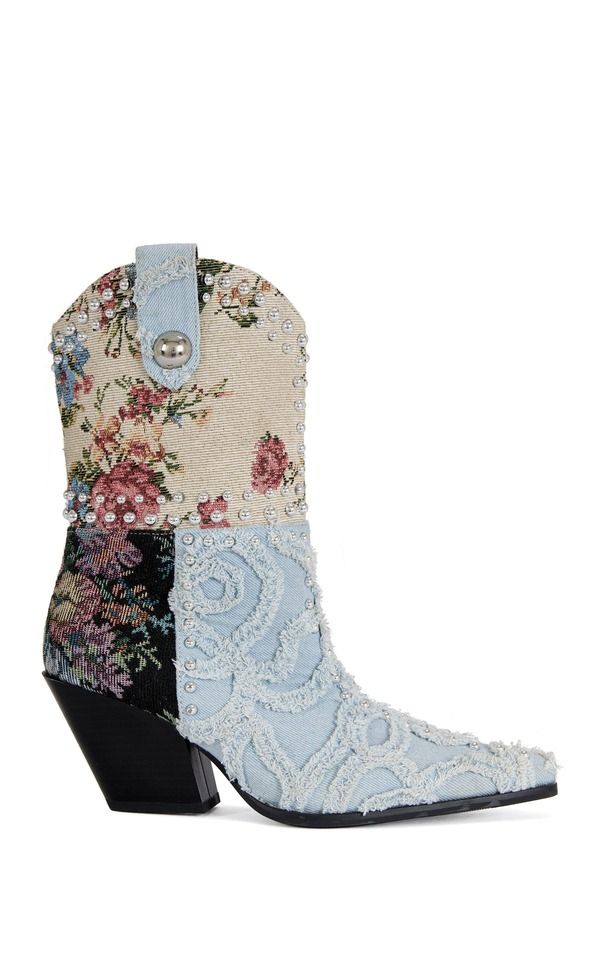 アザレア ワン レディース シューズ ブーツ・レインブーツ AZALEA WANG Akari Block Bootie Denimulti デニム