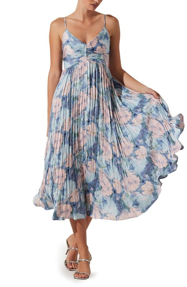 アストール レディース トップス ワンピース ミディ ASTR the Label Maeve Midi Dress Blue Multi Abstract ブルー