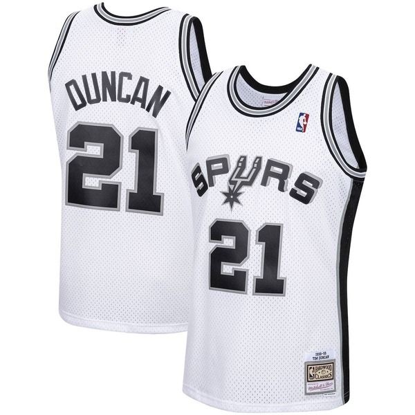 ミッチェルネス メンズ トップス シャツ ジャージー Mens Mitchell Ness Tim Duncan White Santonio Spurs Hardwood Classicswingman Jersey White ホワイト