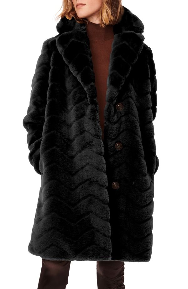 ベルナルド レディース アウター ジャケット・ブルゾン コート Bernardo Faux Fur Coat Black ブラック