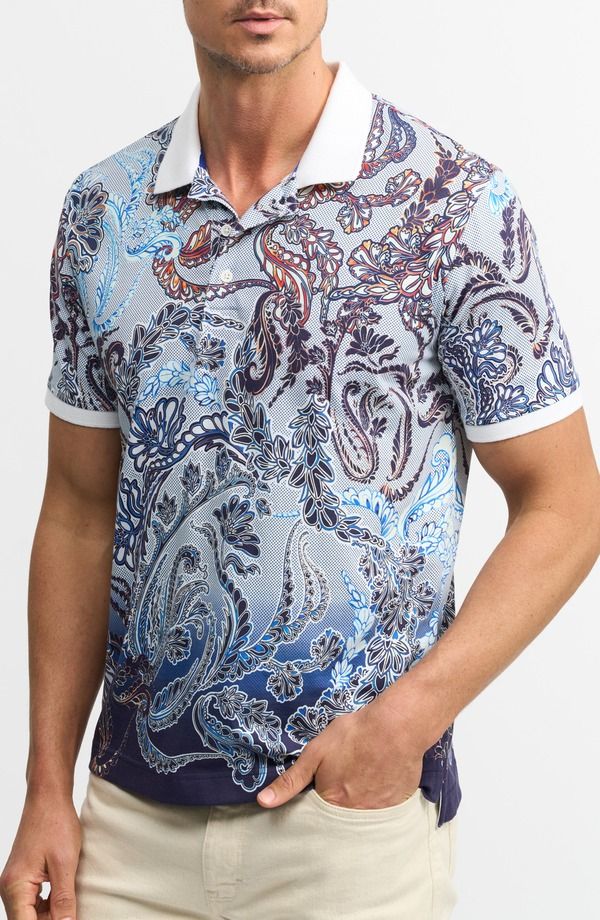 ロバートグラハム メンズ トップス ポロシャツ プリント Robert Graham Oslo Print Polo White ホワイト 26,460円
