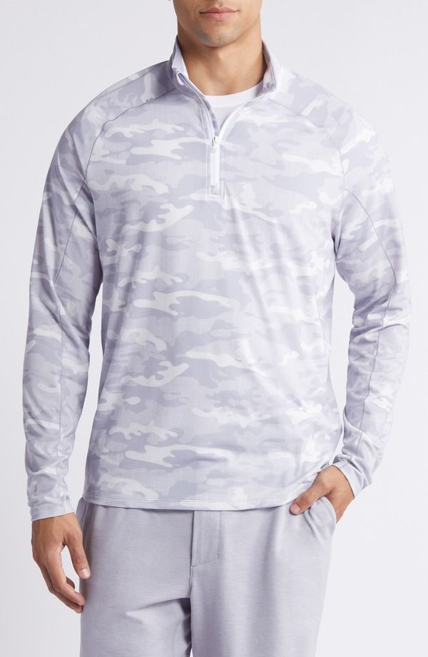 ジョニー オー メンズ アウター パーカー・スウェット ハーフジップ johnnieO Patton Camo Half Zipullover White ホワイト