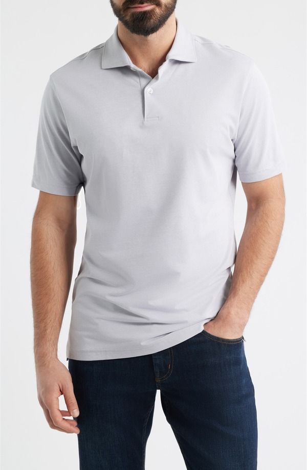 ピーター・ミラー メンズ トップス ポロシャツ コットン Peter Millar Crown Crafted Albatross Pima Cotton Blend Polo Gale Grey グレー