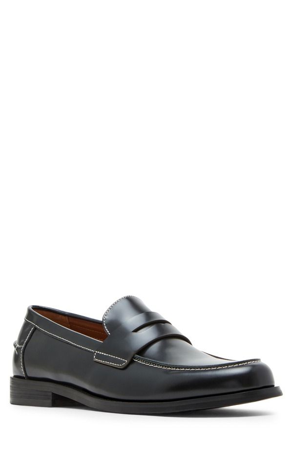 スティーブ マデン メンズ シューズ ローファー Steve Maddenatan Penny Loafer Black Leat ブラック