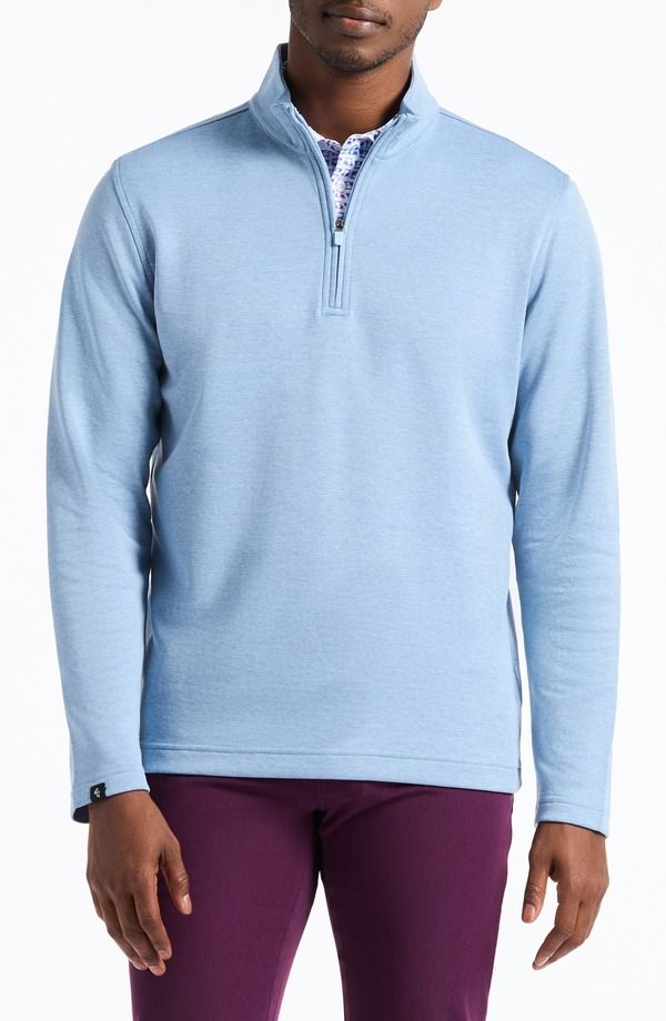 ロバートグラハム メンズ アウター パーカー・スウェット ハーフジップ Robert Graham Troland Quarter Zip Top Chambray Blue ブルー