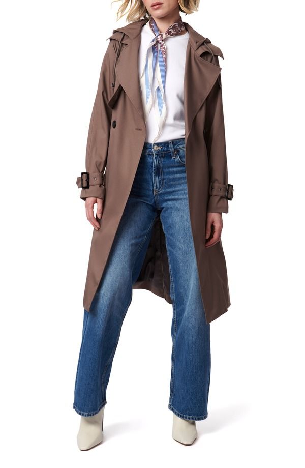 ベルナルド レディース アウター ジャケット・ブルゾン コート Bernardouble Breasted Hooded Trench Coat Dark Oak