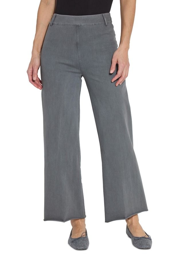 リジー レディース ボトムス デニムパンツ ワイドレッグ ハイウエスト アンクル ジーンズ Lyssentials Erin High Waist Ankle Wide Leg Denim Jeans Antique Wash Charcoa デニム