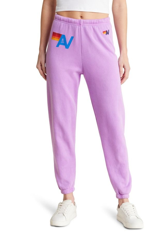 アヴィエイターネイション レディース ボトムス レギンス パンツ スウェットパンツ Aviator Nation AV Sweatpants Neon Purple パープル