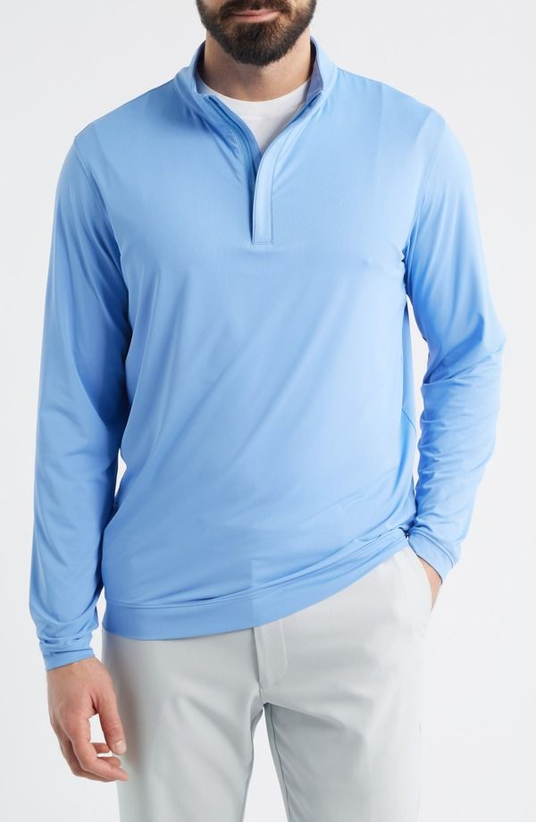 ピーター・ミラー メンズ アウター パーカー・スウェット ハーフジップ Peter Millar Featherweight Performance Quarter Zip Bluebird