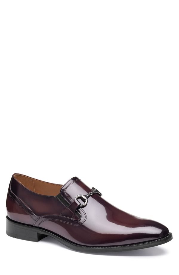 ジョンストンアンドマーフィー メンズ シューズ ローファー Johnston Murphy Richland Bit Loafer Burgundy BrushOff Leather バーガンディ