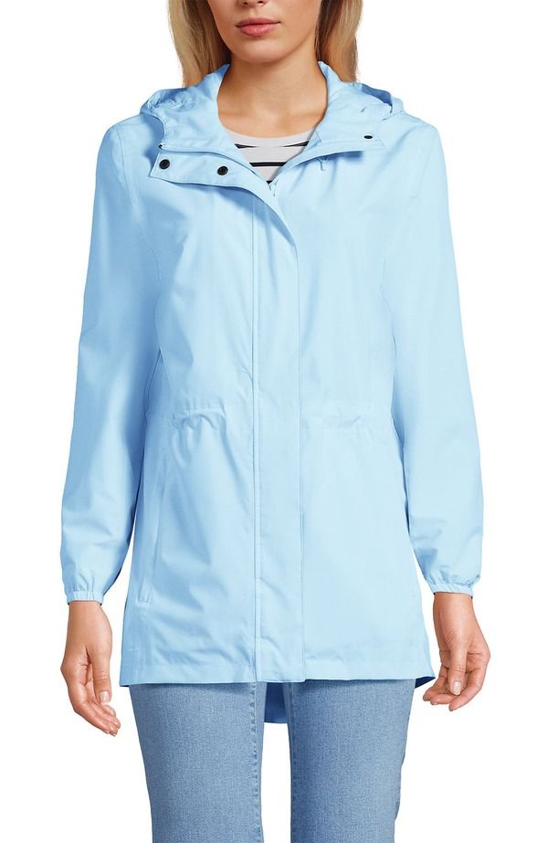 ランズエンド レディース アウター ジャケット・ブルゾン コート Lands End Squall Packable Waterproof Raincoat Subtle Blue ブルー