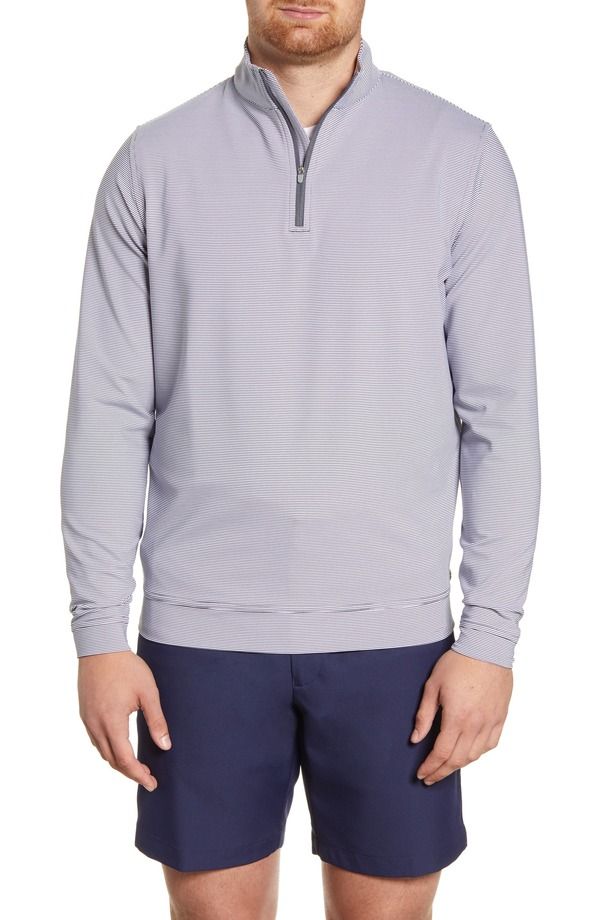 ピーター・ミラー メンズ アウター パーカー・スウェット ハーフジップ Peter Millar Perth Stripe Quarter Ziperformance Pullover IronWhite ホワイト