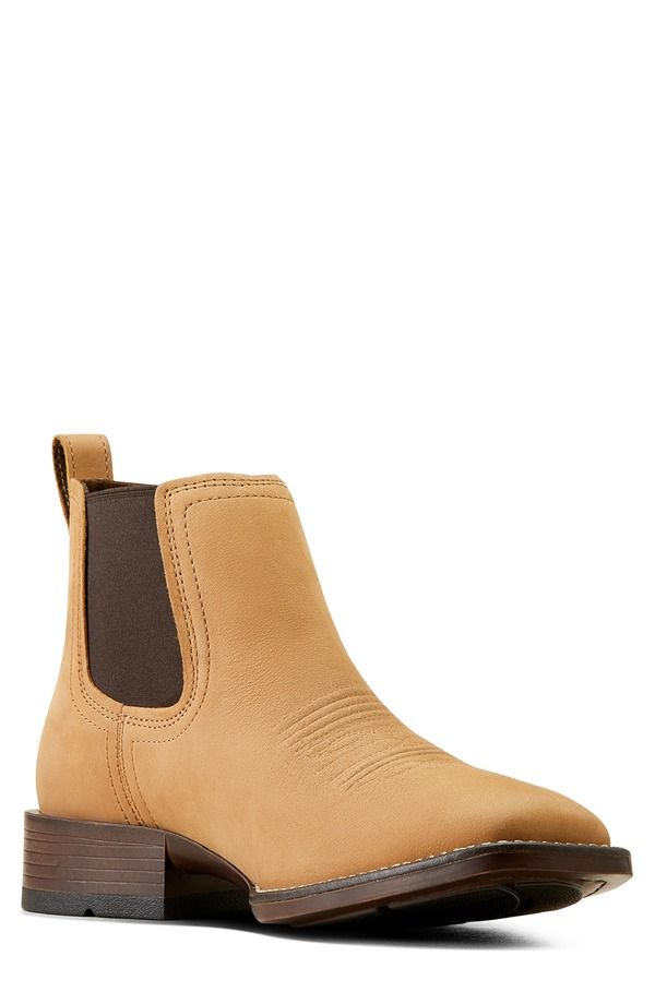 アリアト メンズ シューズ ブーツ・レインブーツ チェルシーブーツ チェルシー Ariat Booker Ultra Square Toe Western Chelsea Boot Almond Brown ブラウン