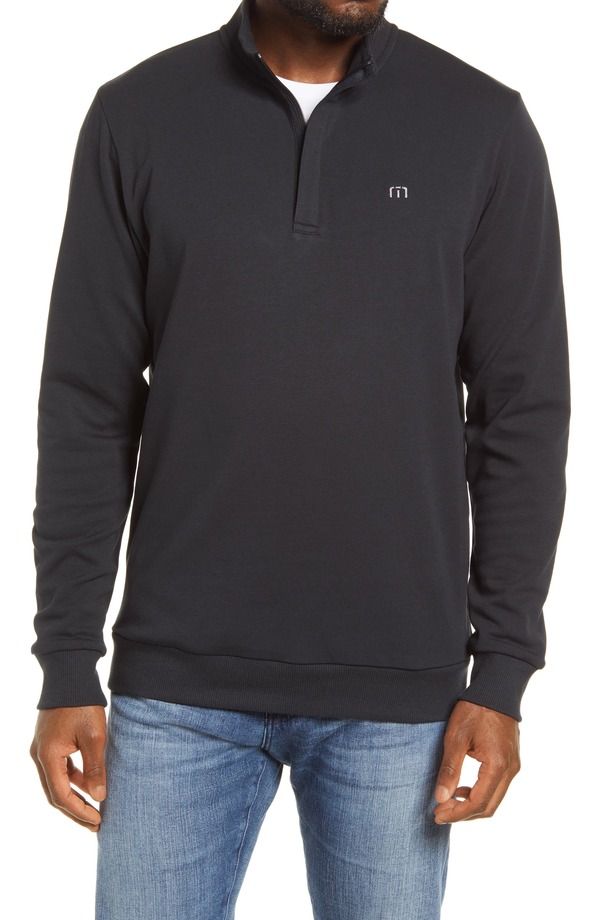 トラビスマヒュー メンズ アウター パーカー・スウェット ハーフジップ TravisMathew Cloud 20 Quarter Zipullover Black ブラック