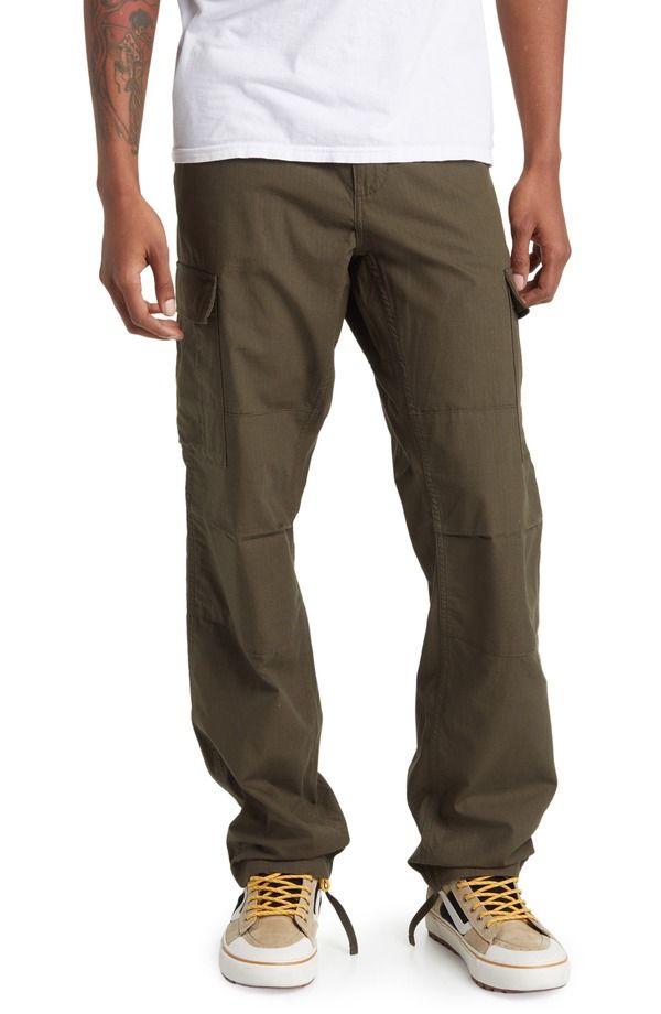 カーハート メンズ ボトムス カジュアルパンツ カーゴパンツ コットン Carhartt Work In Progress Aviation Ripstop Cotton Cargo Pants Cypress