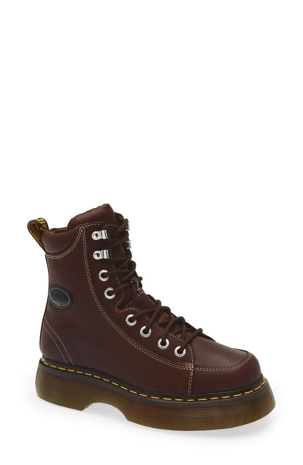 ドクターマーチン レディース シューズ ブーツ・レインブーツ プラットフォームブーツ プラットフォーム Dr Martens Buzz 8i Platform Boot Dark Brown ブラウン