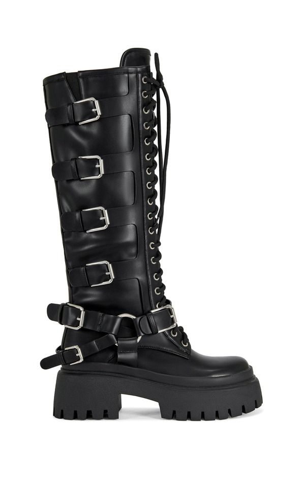 アザレア ワン レディース シューズ ブーツ・レインブーツ AZALEA WANG Saxen Flatform Boot Black ブラック