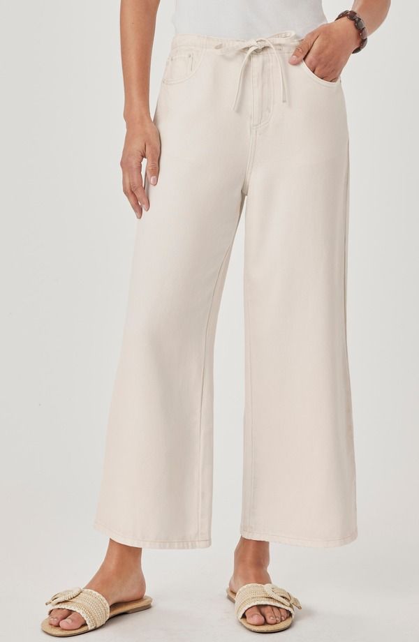 スプレンディット レディース ボトムス カジュアルパンツ ワイドレッグ ジーンズ Splendid Lounge Wide Leg Crop Jeans Moonstone White ホワイト