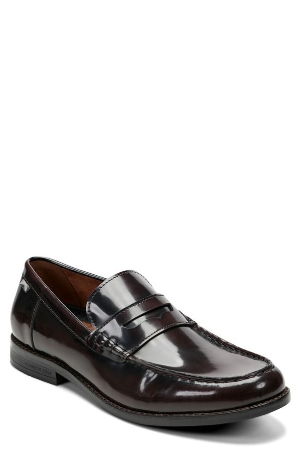 ケネスコール メンズ シューズ レザー ローファー Kenneth Cole New York Paco Leather Penny Loafer Burgundy バーガンディ