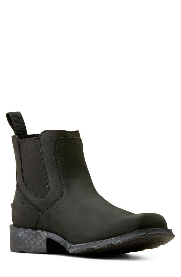 アリアト メンズ シューズ ブーツ・レインブーツ チェルシーブーツ チェルシー Ariat Midtown Rambler Square Toe Western Chelsea Boot Matte Black ブラック