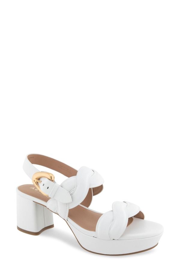 エアロソールズ レディース シューズ サンダル プラットフォーム Aerosoles Camea Platform Sandal Bright White Leather ホワイト