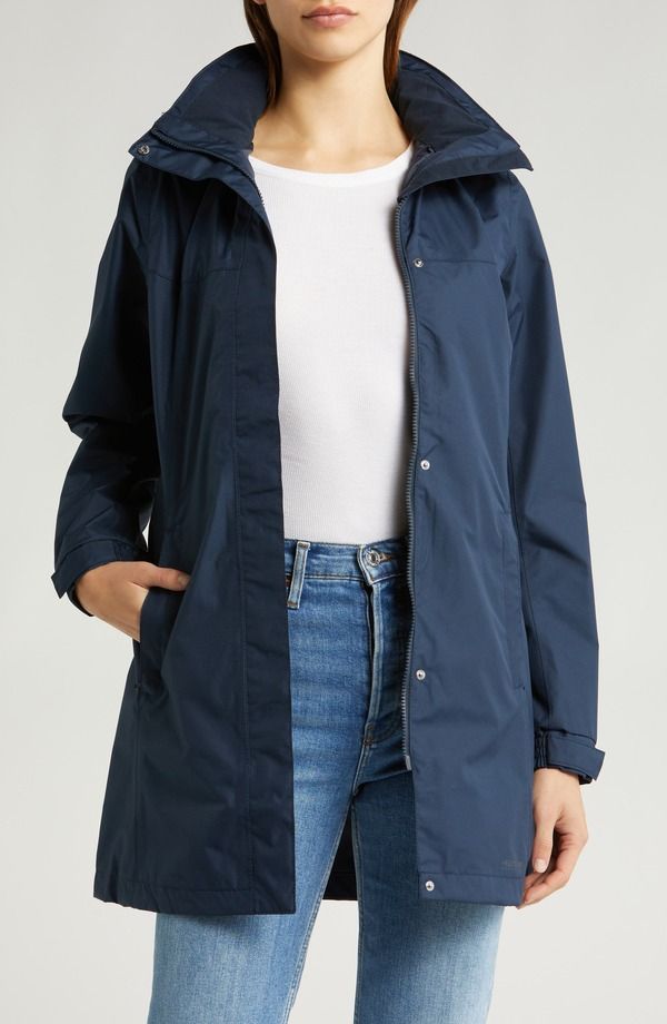 ヘリーハンセン レディース アウター ジャケット・ブルゾン Helly Hansen Aden Waterproof Hooded Longline Rain Jacket Navy ネイビー