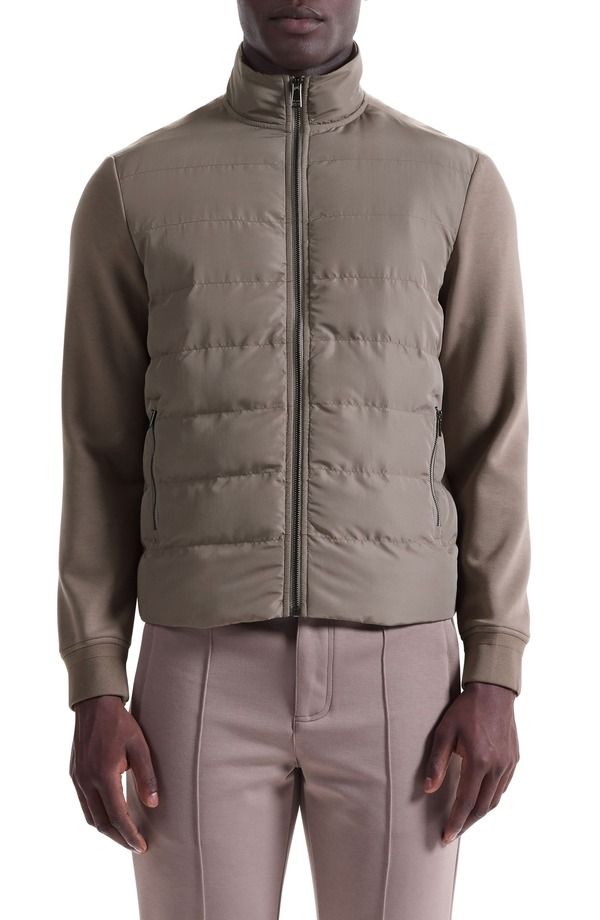 ブガッチ メンズ アウター ジャケット・ブルゾン キルティング Bugatchi Softouch Quilted ZipUp Bomber Jacket Walnut