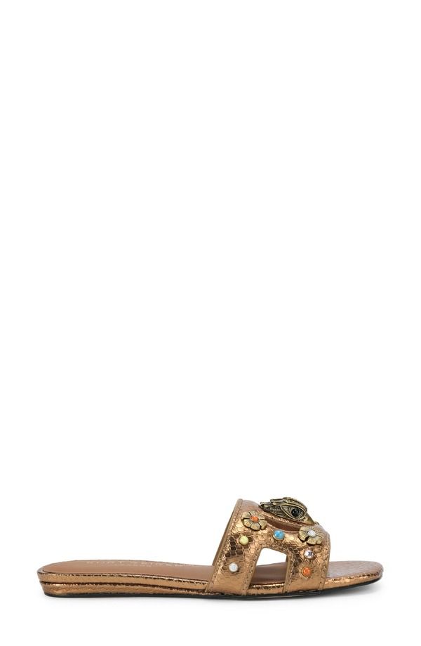 カートジェイガーロンドン レディース シューズ サンダル Kurt Geiger London Eagle Hardware Slide Sandal Open Brown ブラウン