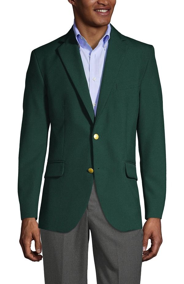 ランズエンド メンズ アウター ジャケット・ブルゾン ブレザー Lands End School Uniform Hopsack Blazer Evergreen