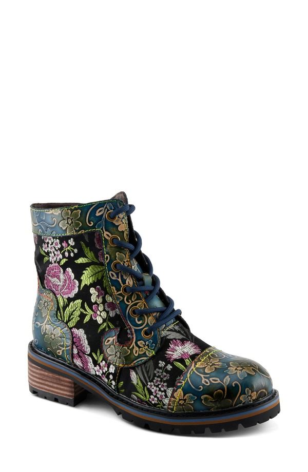 スプリングステップ レディース シューズ ブーツ・レインブーツ レース LArtiste by Spring Step LArtiste Fantastic LaceUp Boot Blue Multi ブルー