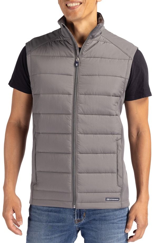 カッターアンドバック メンズ アウター ジャケット・ブルゾン ベスト Cutter Buck Evoke Hybrid Softshell Vest Elemental Grey グレー