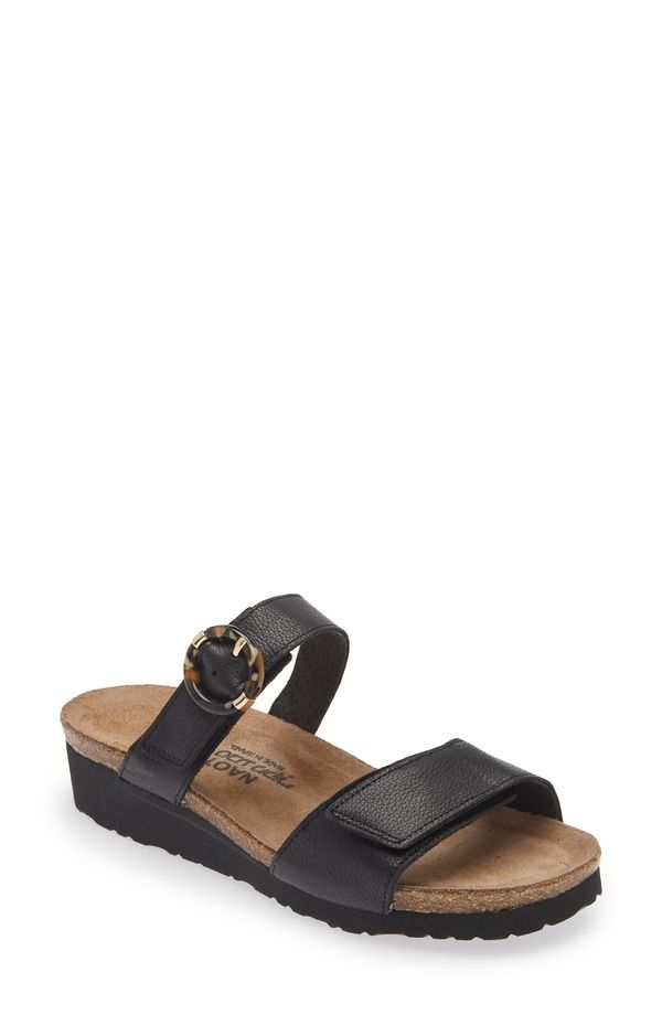 ナオト レディース シューズ ヒール Naot Anabel Wedge Soft Black Leather ブラック