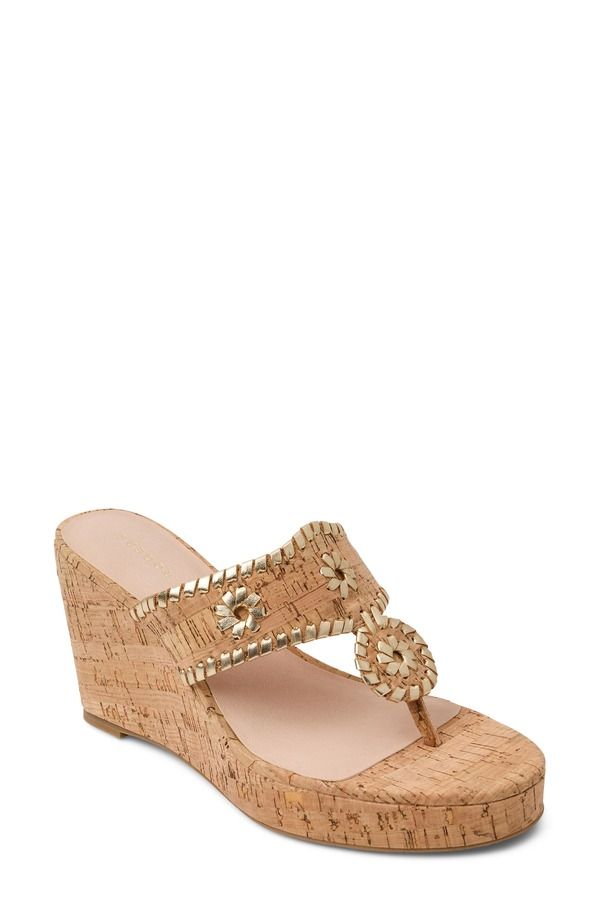 ジャックロジャース レディース シューズ ヒール サンダル Jack Rogers Jacks High Wedge Sandal Cork Gold ゴールド