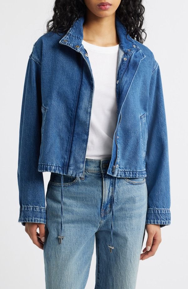 メイドウェル レディース ボトムス デニムパンツ ジャケット Madewell Denim Crop Field Jacket Clean Birkdale デニム