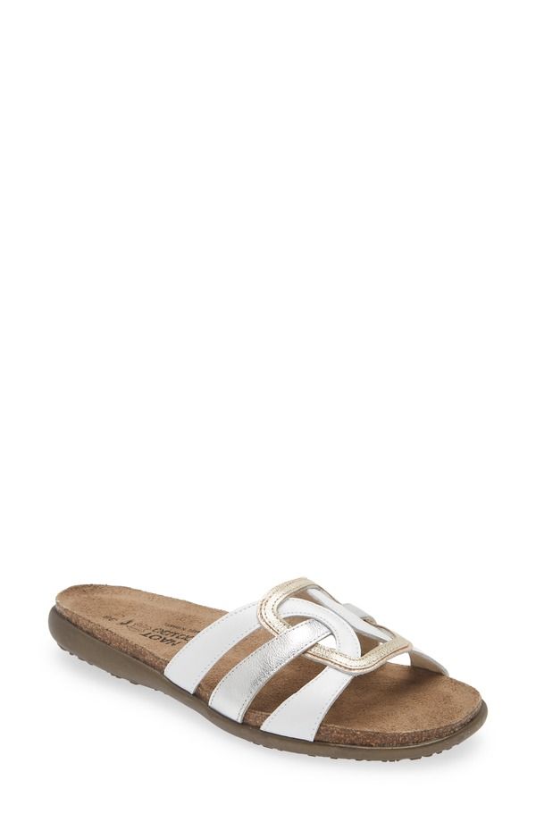 ナオト レディース シューズ サンダル Naot Liv Slide Sandal White Silver Gold ホワイト