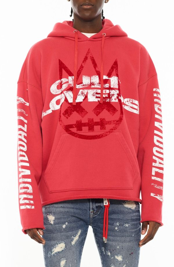 カルト オブ インディビジュアリティ メンズ アウター パーカー・スウェット コットン グラフィック Cult of Individuality Novelty Cotton Graphic Hoodie Rouge Red レッド