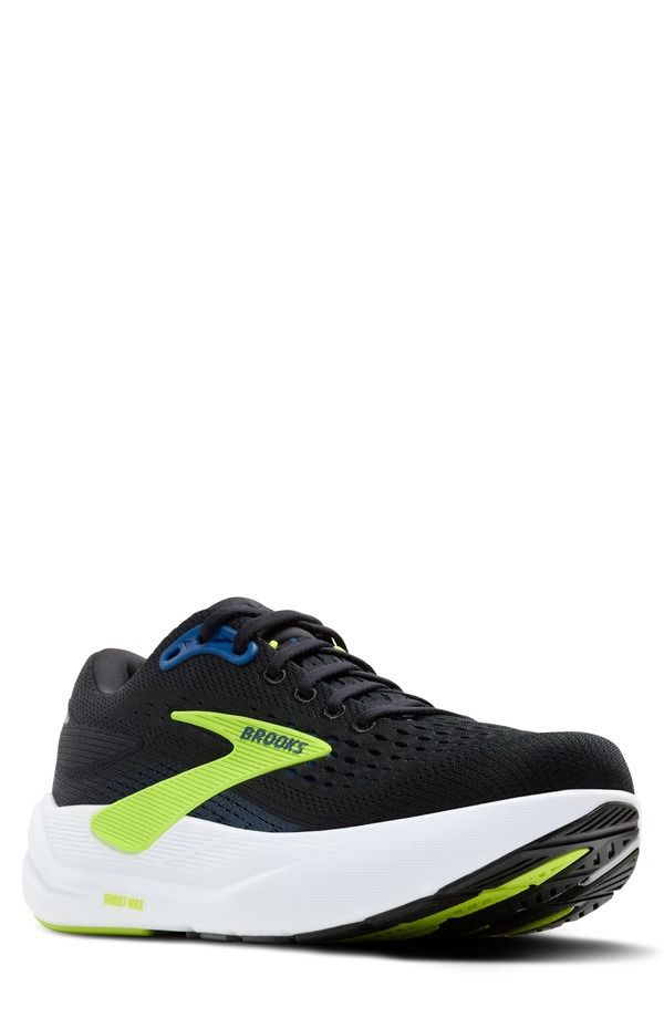 ブルックス メンズ シューズ スニーカー Brooks Ghost Max 3 Running Shoe Black Navy Acid Lime ブラック