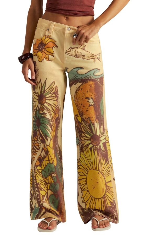 フリーピープル レディース ボトムス デニムパンツ ストレート ジーンズ Free People Illusionslouchy Straight Leg Jeans Beach Scene