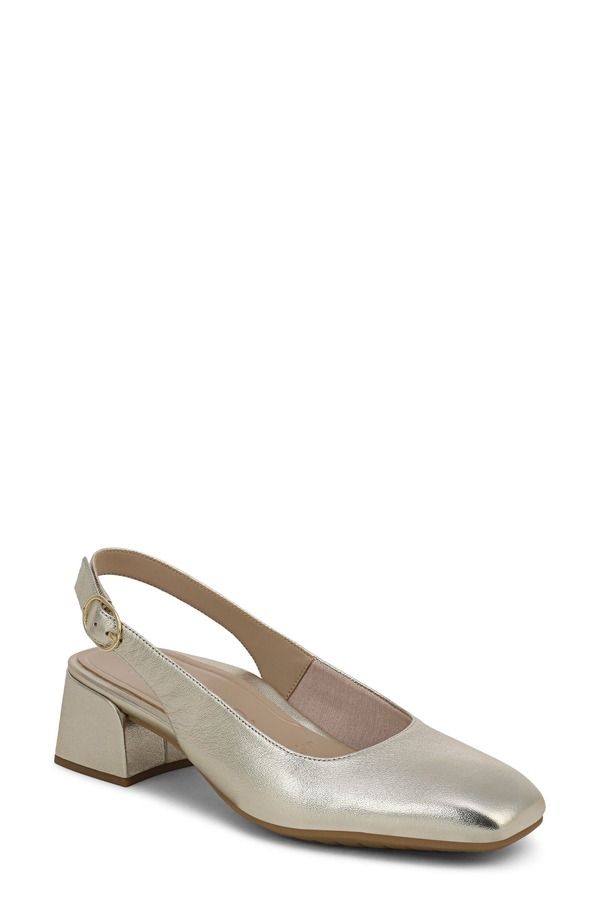 バイオニック レディース シューズ ヒール Vionic Reyes Block Heel Slingback Pump Gold ゴールド